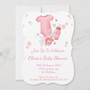 PINK BABY SHOWER INVITATION FOR GIRLS