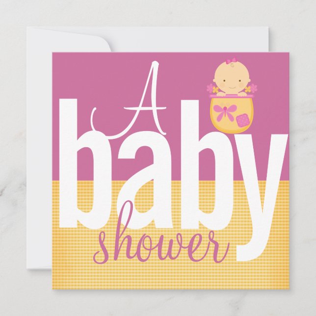 Pink Baby Shower Invitations (Front)