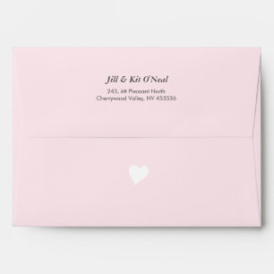 Pink baby shower invite envelopes with tiny heart