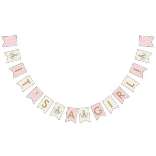 Pink Baby Shower It's A Girl Peter Rabbit Bunting