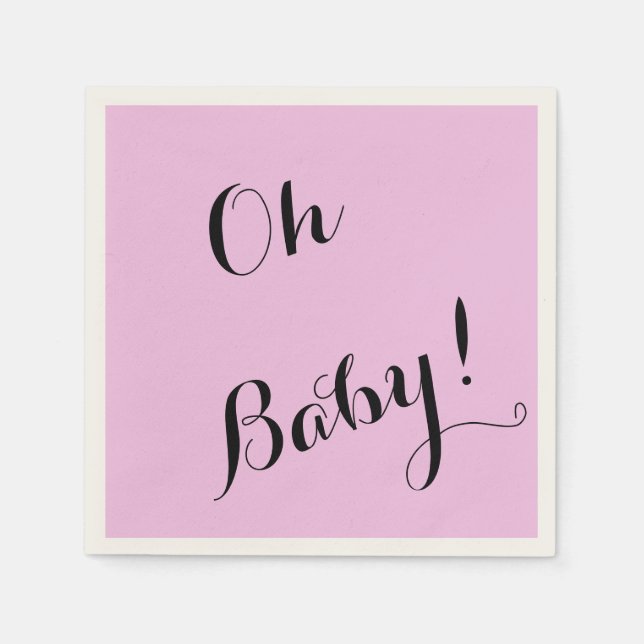 Pink baby shower  napkin (Front)