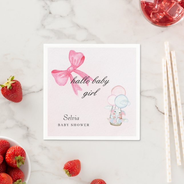 Pink Baby Shower Napkin Design (Insitu)