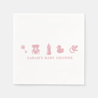 Pink Baby Shower Paper Napkin
