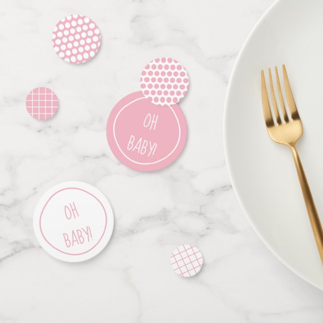Pink Baby Shower Patterns | Table Confetti (Group)