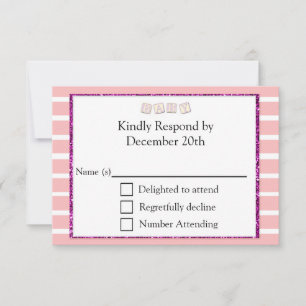 Pink Baby Shower RSVP Card