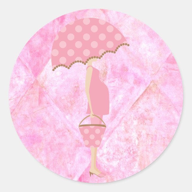 Pink Baby Shower Stickers (Front)