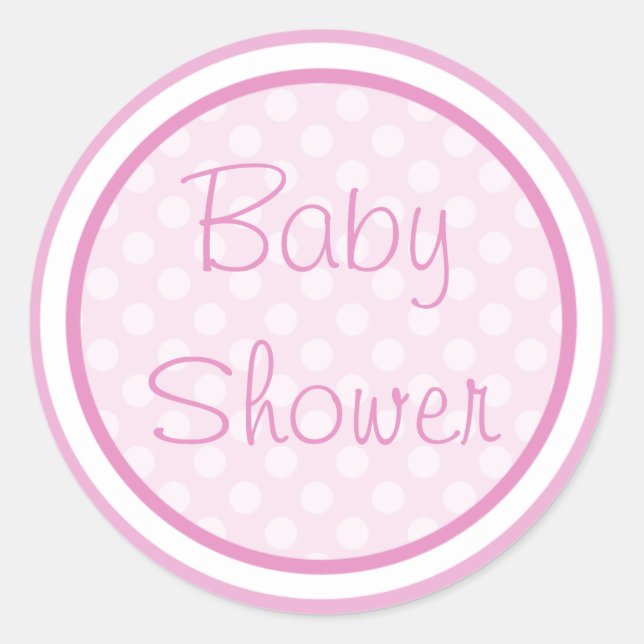 Pink Baby Shower Stickers (Front)