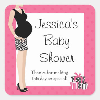 Pink Baby Shower Thank You Sticker
