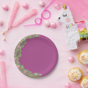 pink baby shower wedding plain custom paper plate