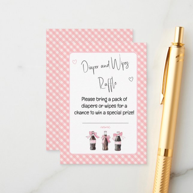 Pink Baby Soda Ready to POP Diaper or Wipes  Enclosure Card (Front/Back In Situ)