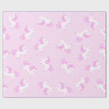 Pink Baby Unicorn Wrapping Paper