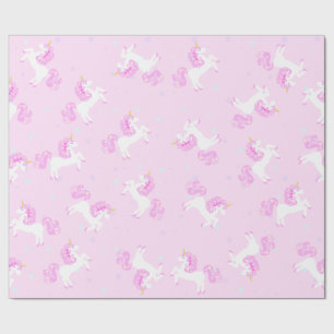 Pink Baby Unicorn Wrapping Paper