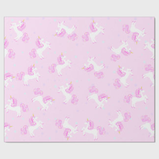 Pink Baby Unicorn Wrapping Paper