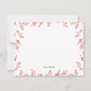Pink Baby's Breath floral watercolor Card