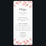 Pink Baby's breath Floral wedding menu card<br><div class="desc">Delicate blush pink flowers and elegant calligraphy for this watercolor romantic design,  perfect for your wedding stationery or any occasion. Fully customisable font colour.</div>