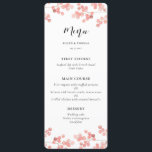 Pink Baby's breath Floral wedding menu card<br><div class="desc">Delicate blush pink flowers and elegant calligraphy for this watercolor romantic design,  perfect for your wedding stationery or any occasion. Fully customisable font colour.</div>