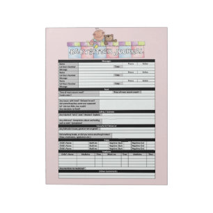 Pink Babysitters Journal Notepad
