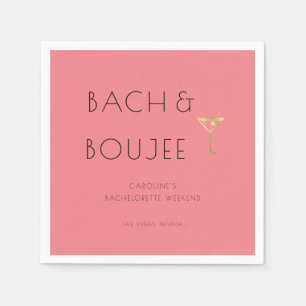 Pink Bach and Boujee Bachelorette Party Napkin