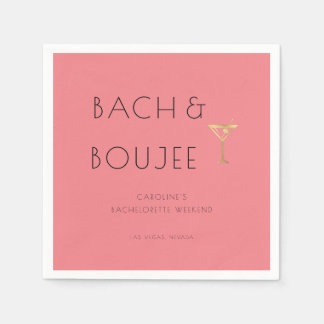 Pink Bach and Boujee Bachelorette Party Napkin