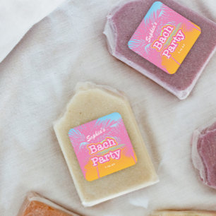 Pink Bach Party Date Square Sticker