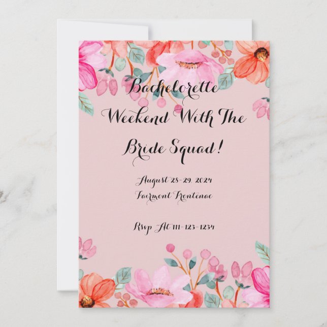 PINK BACHELORETTE INVITATION (Front)
