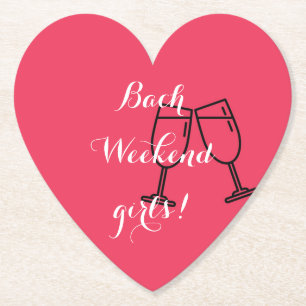 pink bachelorette  paper coaster