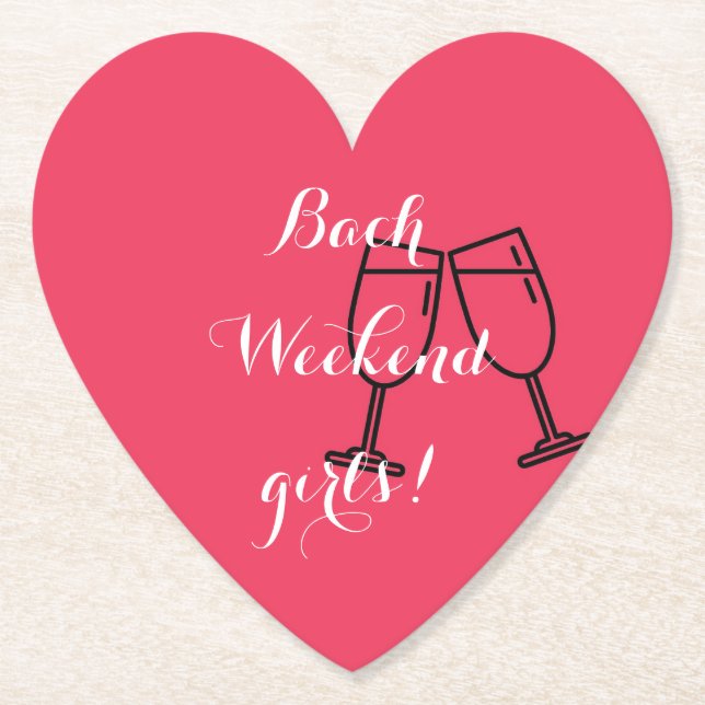 pink bachelorette  paper coaster (Front)