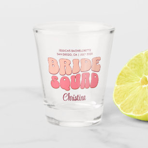 Pink Bachelorette Party Bride Squad Bridesmaid Shot Glass