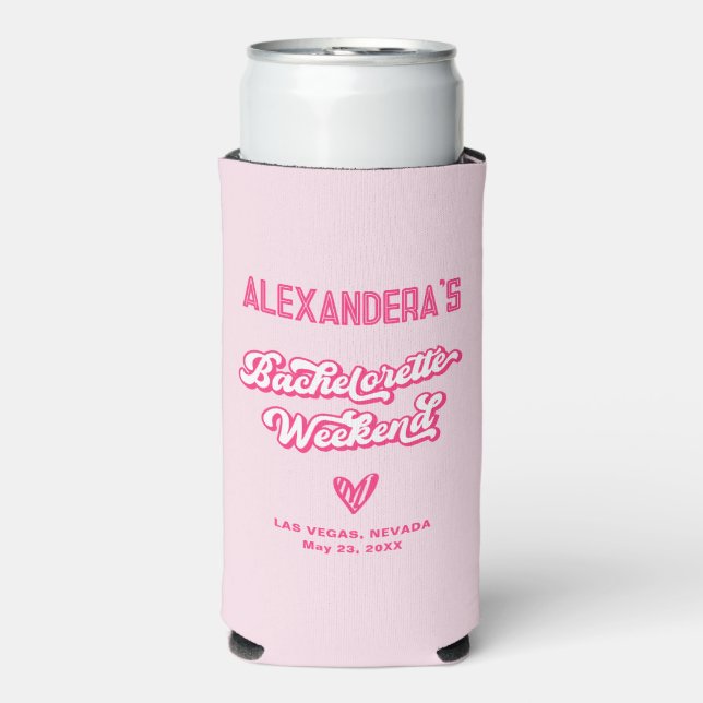 Pink Bachelorette Party Favour Seltzer Can Cooler (Seltzer Front)