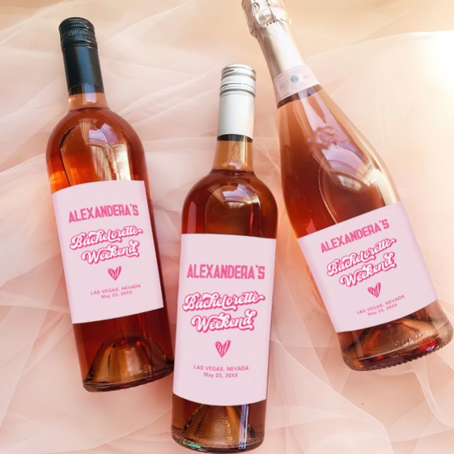 Pink Bachelorette Party Wine Label (Creator Uploaded)