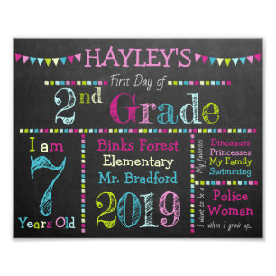 Pink Back to School Chalkboard Sign - Printable