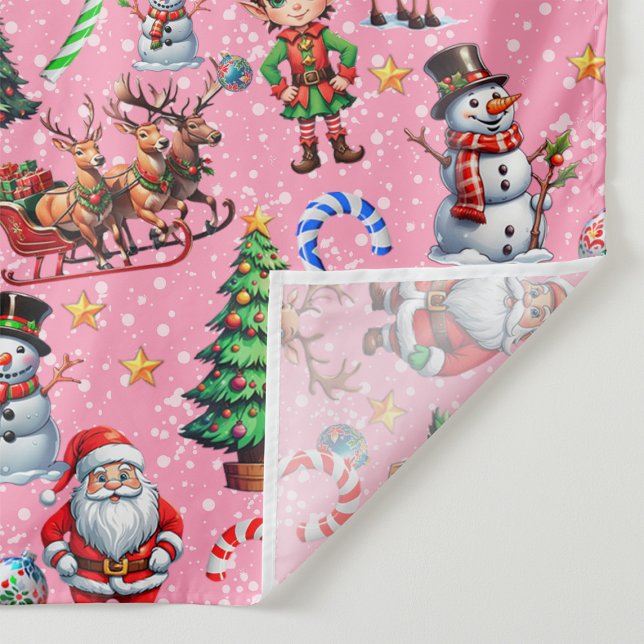Pink Background Christmas Decorative Pattern Tapestry (Creator Uploaded)