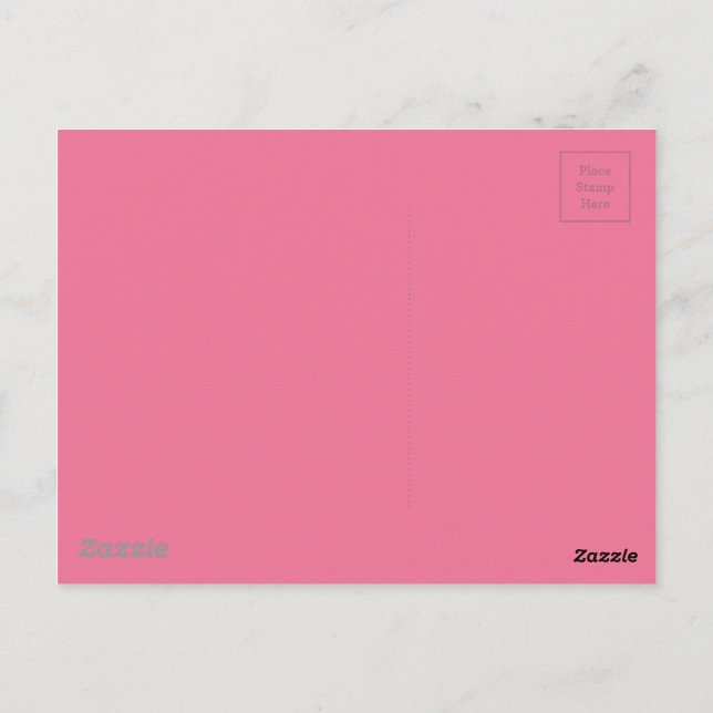 Pink Background Colour Postcard (Back)