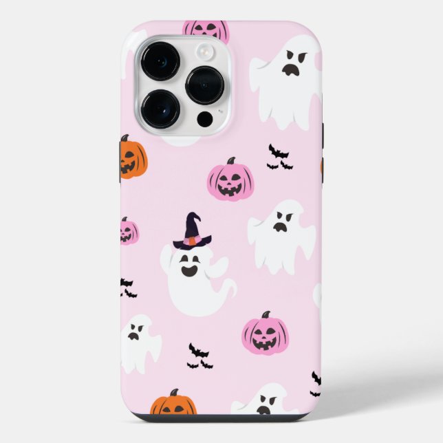 Pink Background Halloween iPhone Case (Back)