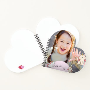 Pink background & sweet girl  notebook