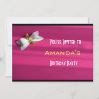 Pink Background With a White Bow Birthday