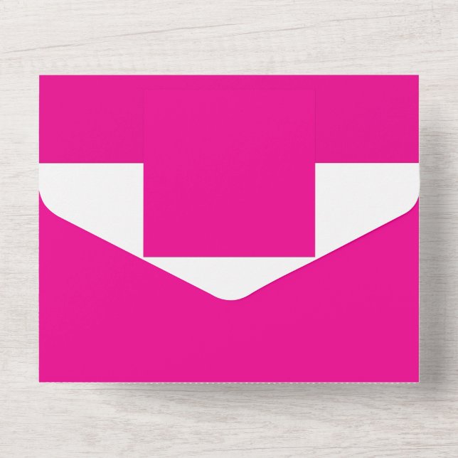 Pink Background with Black Border Design Ideas  All In One Invitation (Back)