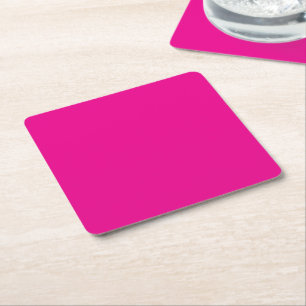 Pink Background with Black Border Design Ideas Square Paper Coaster