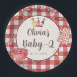 Pink Backyard BBQ Baby Q Baby Shower Paper Plates<br><div class="desc">Pink Backyard BBQ Baby Q Baby Shower Paper Plates</div>
