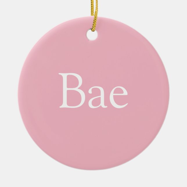 Pink Bae Definition Wife Girlfriend Ceramic Tree Decoration (Front)