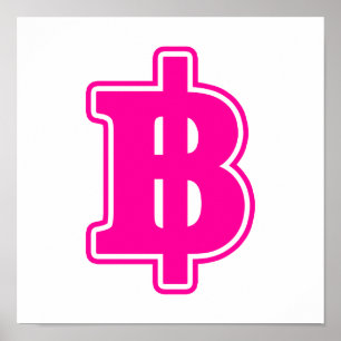 PINK BAHT SIGN ฿ Thai Money Currency ฿