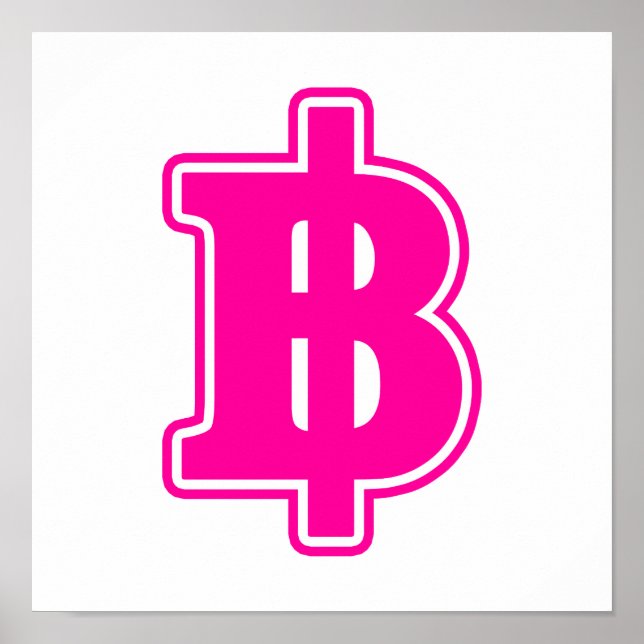 PINK BAHT SIGN ฿ Thai Money Currency ฿ (Front)