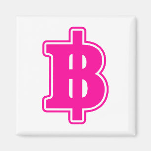 PINK BAHT SIGN ฿ Thai Money Currency ฿ Magnet