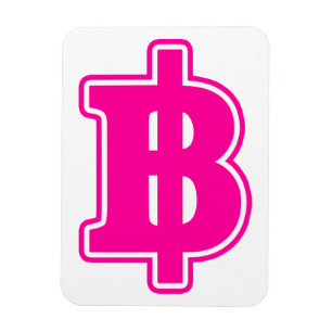 PINK BAHT SIGN ฿ Thai Money Currency ฿ Magnet