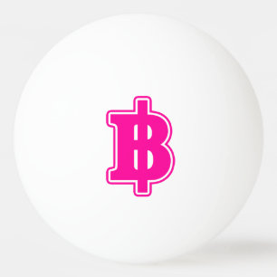 PINK BAHT SIGN ฿ Thai Money Currency ฿ Ping Pong Ball