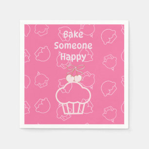Pink bake happy napkin