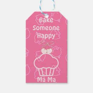 Pink bake someone happy  gift tags