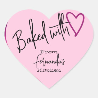 Pink Baked with Love Baking From The Kitchen Of Heart Sticker