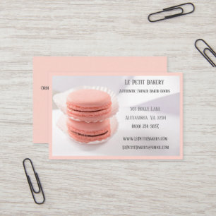Pink  Bakery Baker Pastry Chef Pink Macarons Business Card