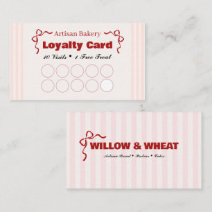 Pink Bakery Loyalty Punch Card Business Card